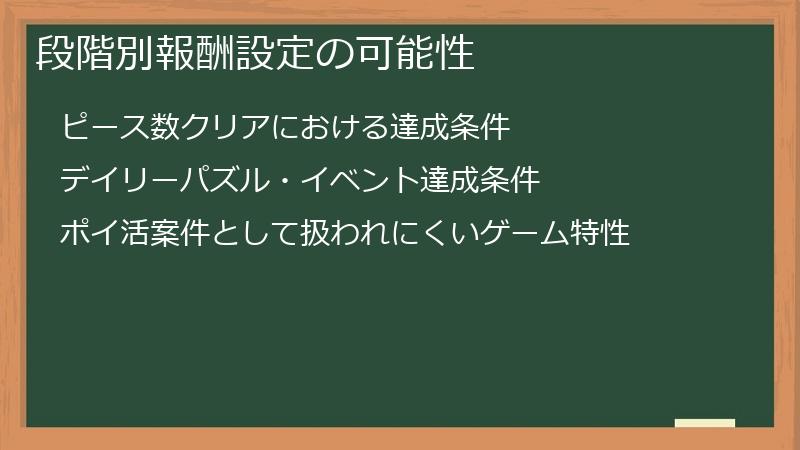 段階別報酬設定の可能性