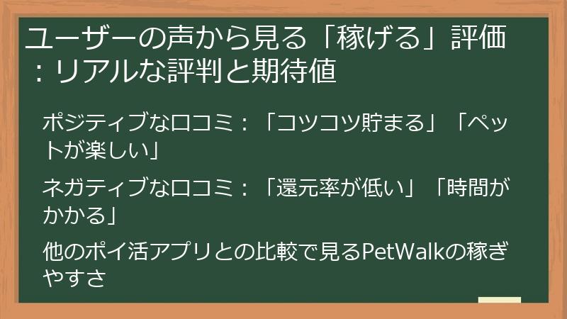 ユーザーの声から見る「稼げる」評価：リアルな評判と期待値