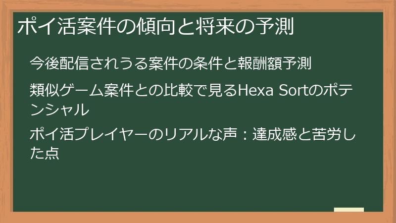ポイ活案件の傾向と将来の予測
