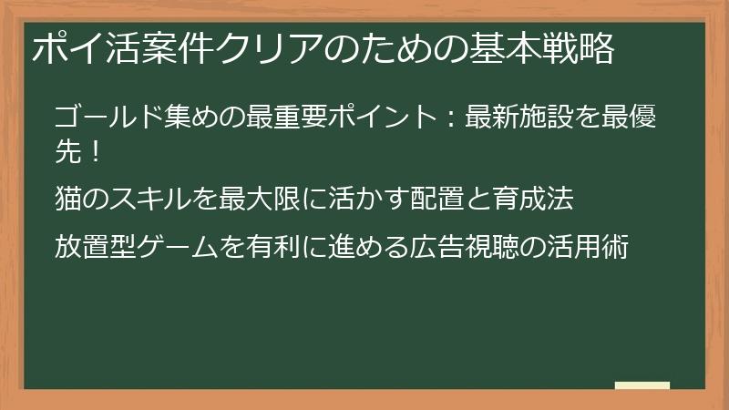 ポイ活案件クリアのための基本戦略