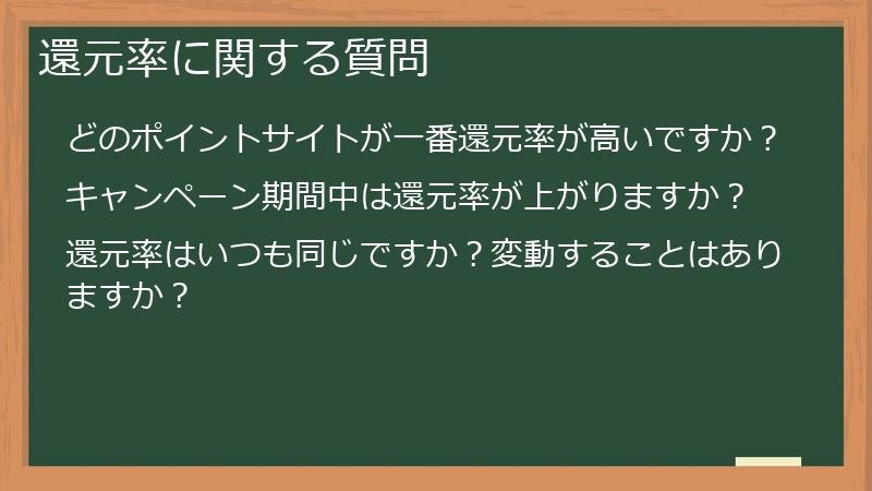 還元率に関する質問