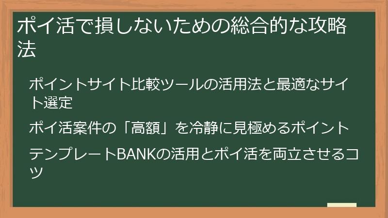 ポイ活で損しないための総合的な攻略法