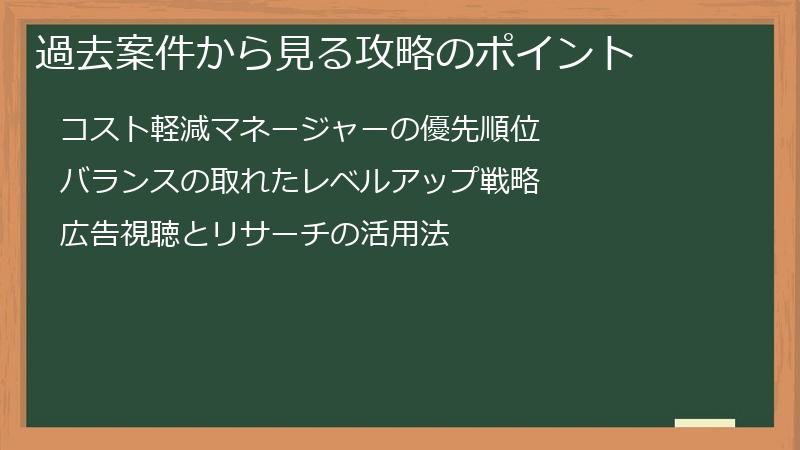 過去案件から見る攻略のポイント