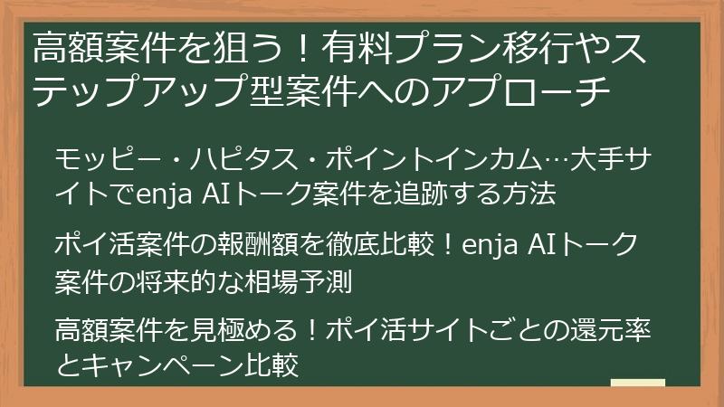 高額案件を狙う！有料プラン移行やステップアップ型案件へのアプローチ