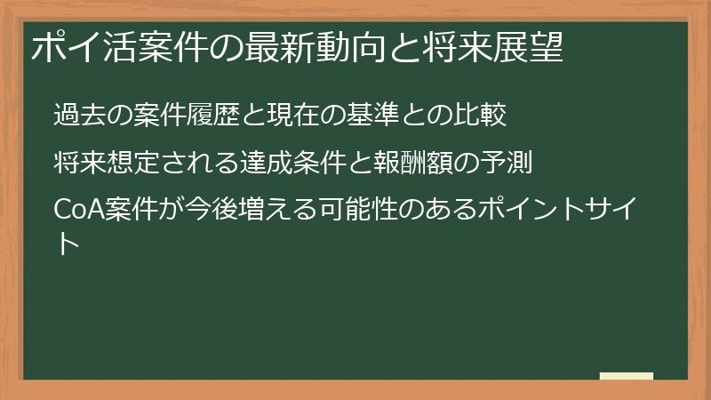 ポイ活案件の最新動向と将来展望