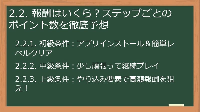 2.2. 報酬はいくら？ステップごとのポイント数を徹底予想