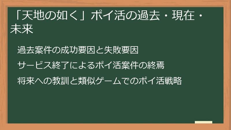 「天地の如く」ポイ活の過去・現在・未来