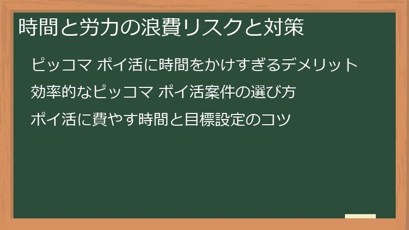 時間と労力の浪費リスクと対策