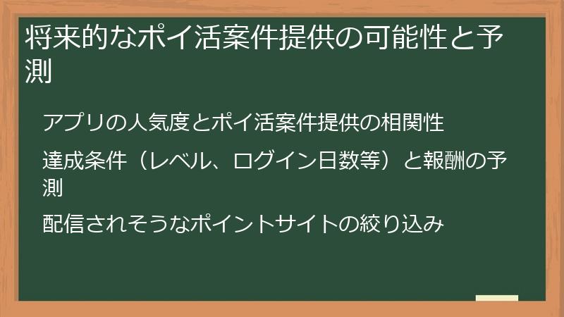 将来的なポイ活案件提供の可能性と予測