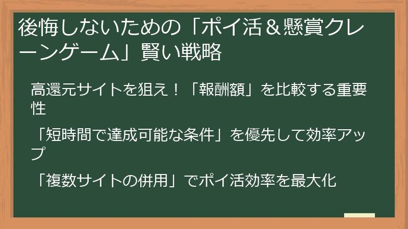 後悔しないための「ポイ活&懸賞クレーンゲーム」賢い戦略
