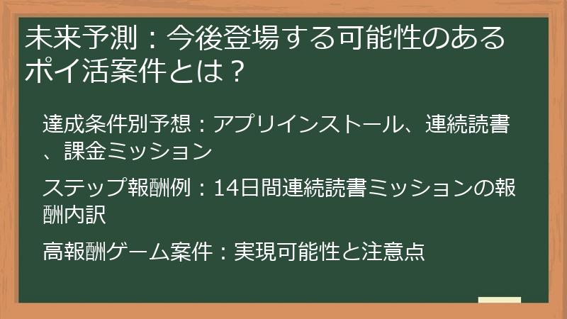 未来予測：今後登場する可能性のあるポイ活案件とは？