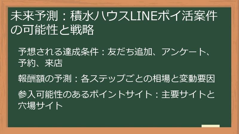 未来予測：積水ハウスLINEポイ活案件の可能性と戦略