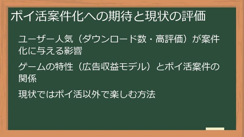 ポイ活案件化への期待と現状の評価
