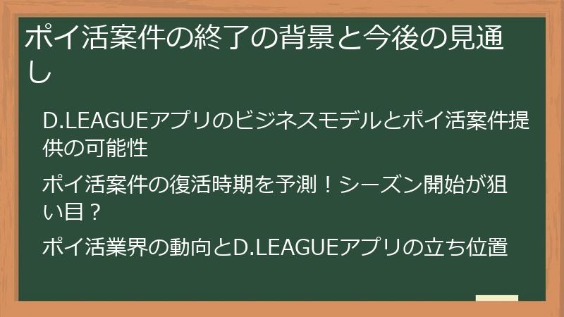 ポイ活案件の終了の背景と今後の見通し
