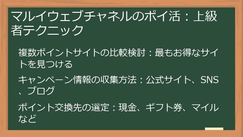 マルイウェブチャネルのポイ活:上級者テクニック