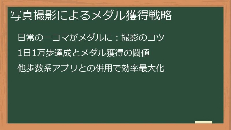 写真撮影によるメダル獲得戦略