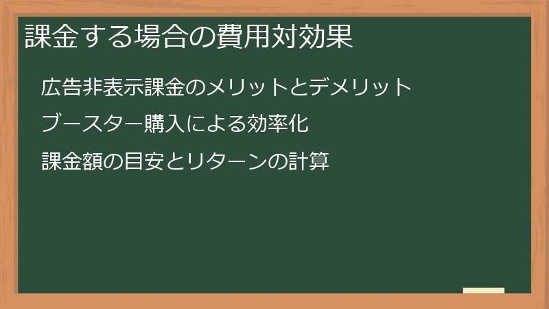 課金する場合の費用対効果