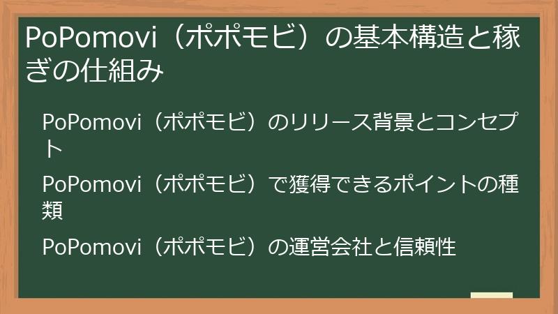 PoPomovi（ポポモビ）の基本構造と稼ぎの仕組み
