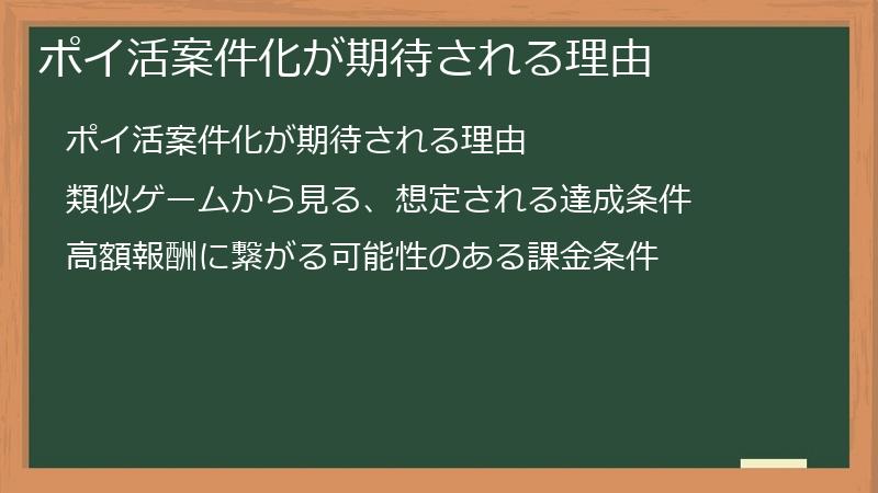 ポイ活案件化が期待される理由