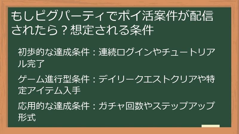 もしピグパーティでポイ活案件が配信されたら？想定される条件