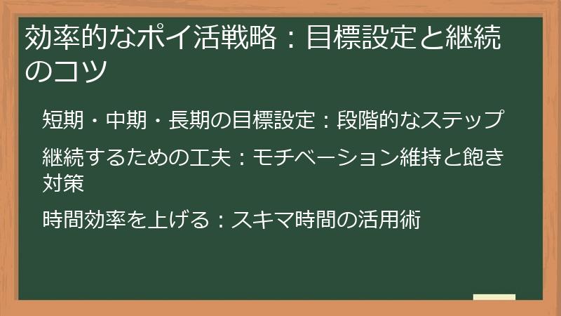 効率的なポイ活戦略:目標設定と継続のコツ
