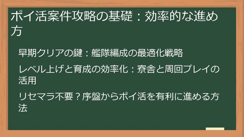 ポイ活案件攻略の基礎：効率的な進め方