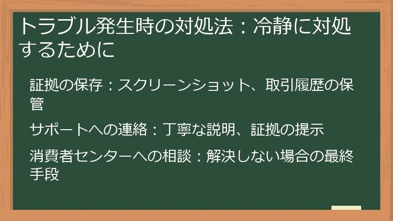 トラブル発生時の対処法:冷静に対処するために