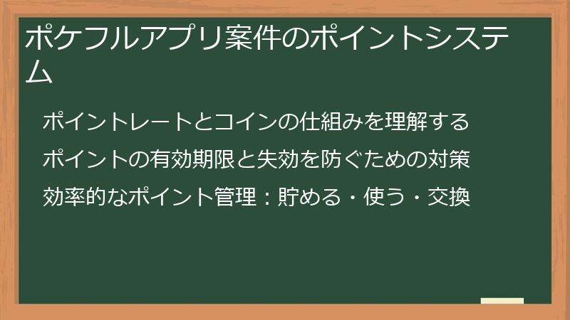 ポケフルアプリ案件のポイントシステム