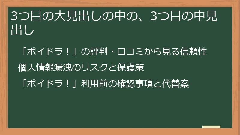 3つ目の大見出しの中の、3つ目の中見出し