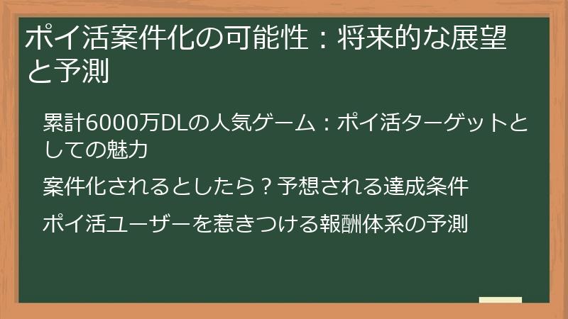 ポイ活案件化の可能性：将来的な展望と予測