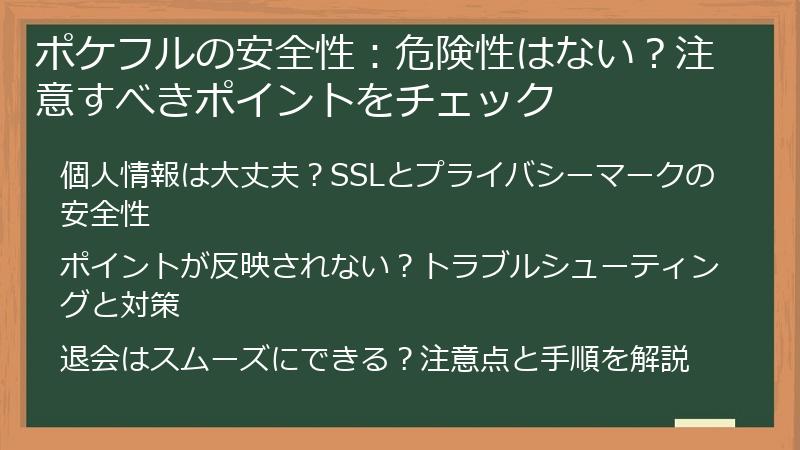ポケフルの安全性：危険性はない？注意すべきポイントをチェック