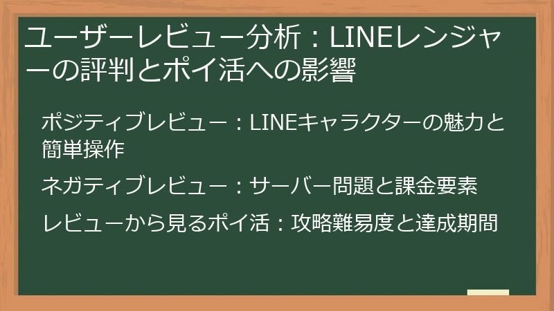 ユーザーレビュー分析：LINEレンジャーの評判とポイ活への影響