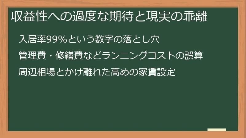 収益性への過度な期待と現実の乖離