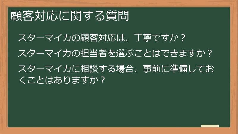 顧客対応に関する質問