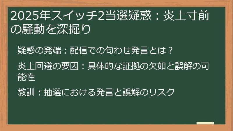 2025年スイッチ2当選疑惑：炎上寸前の騒動を深掘り