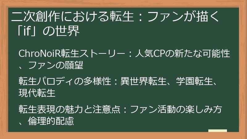 二次創作における転生：ファンが描く「if」の世界
