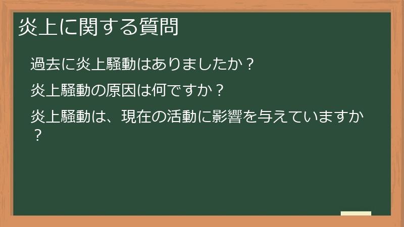炎上に関する質問