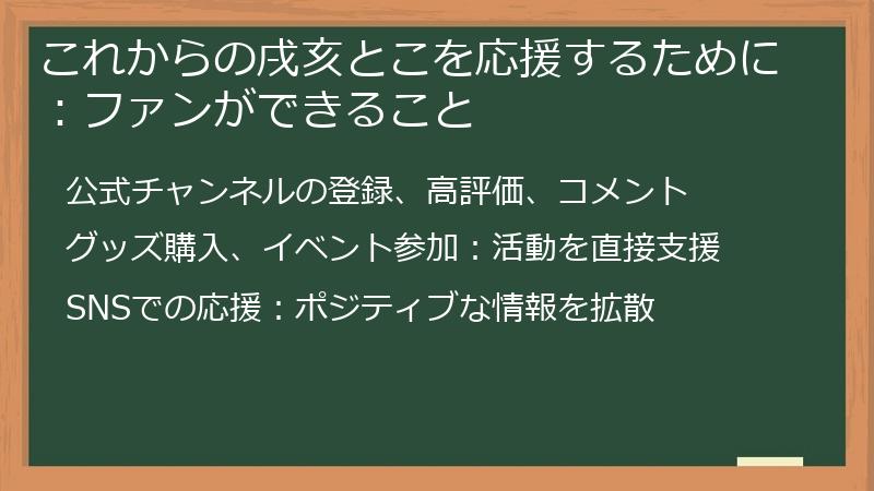 これからの戌亥とこを応援するために：ファンができること