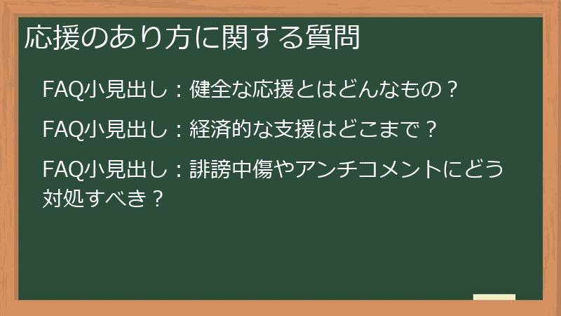 応援のあり方に関する質問
