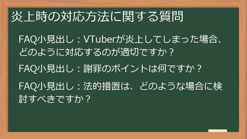 炎上時の対応方法に関する質問