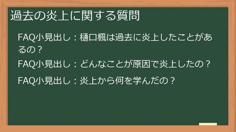 過去の炎上に関する質問