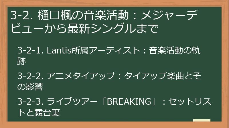 3-2. 樋口楓の音楽活動：メジャーデビューから最新シングルまで