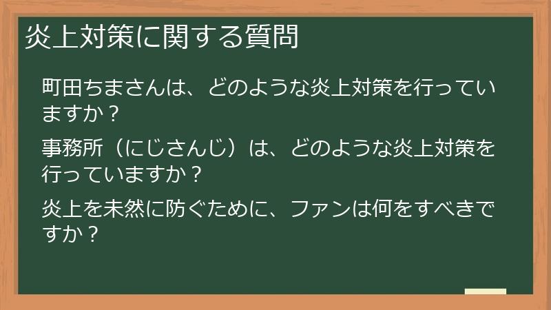 炎上対策に関する質問