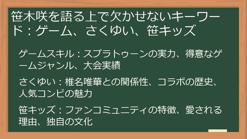 笹木咲を語る上で欠かせないキーワード：ゲーム、さくゆい、笹キッズ