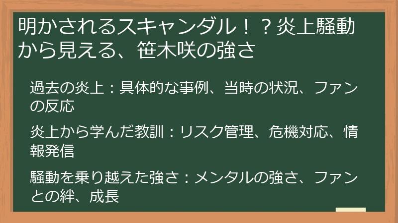 明かされるスキャンダル！？炎上騒動から見える、笹木咲の強さ