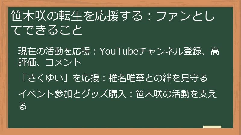 笹木咲の転生を応援する：ファンとしてできること