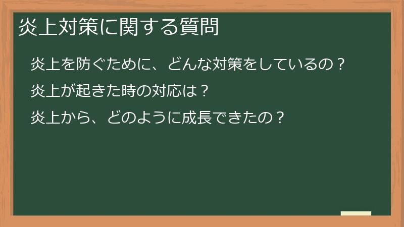 炎上対策に関する質問