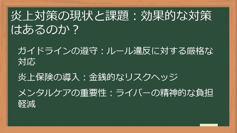 炎上対策の現状と課題：効果的な対策はあるのか？