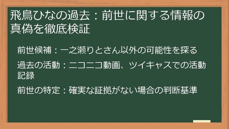 飛鳥ひなの過去：前世に関する情報の真偽を徹底検証