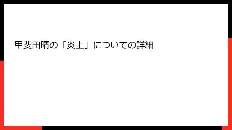 甲斐田晴の「炎上」についての詳細